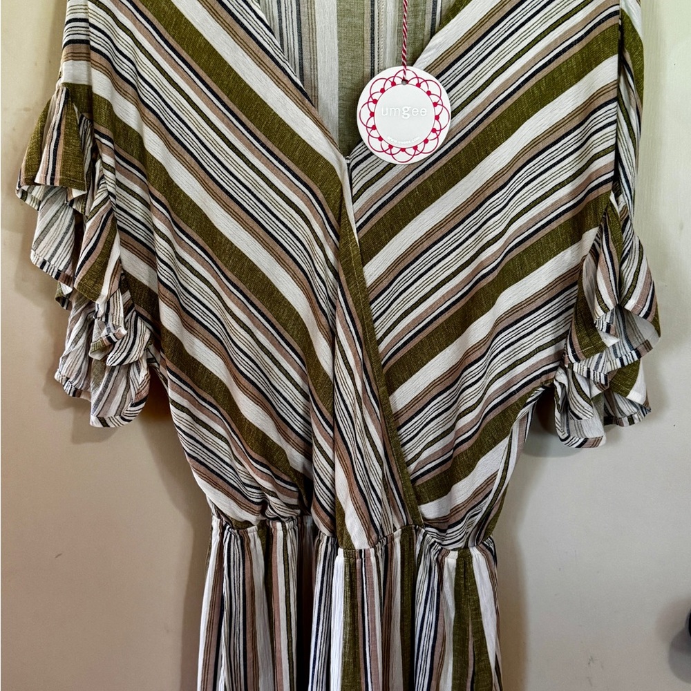 NWT Umgee Multicolor Striped Linen Romper